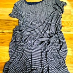 Blue and white striped short sleeved dress!